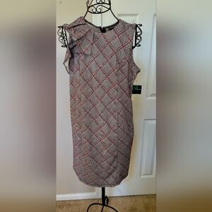 Liz Claiborne Black and Red Checkered Midi Dress